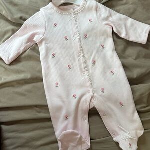 Little Me Pink Floral Footie One Piece